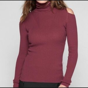 Athleta | Cold Shoulder Rib Turtleneck Sweater